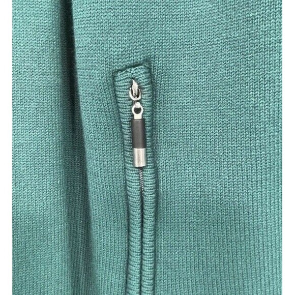 Jamie Sadock Jacket Medium Long Sleeve Sweater Knit Green Modern Golf Medium EUC - Picture 8 of 14